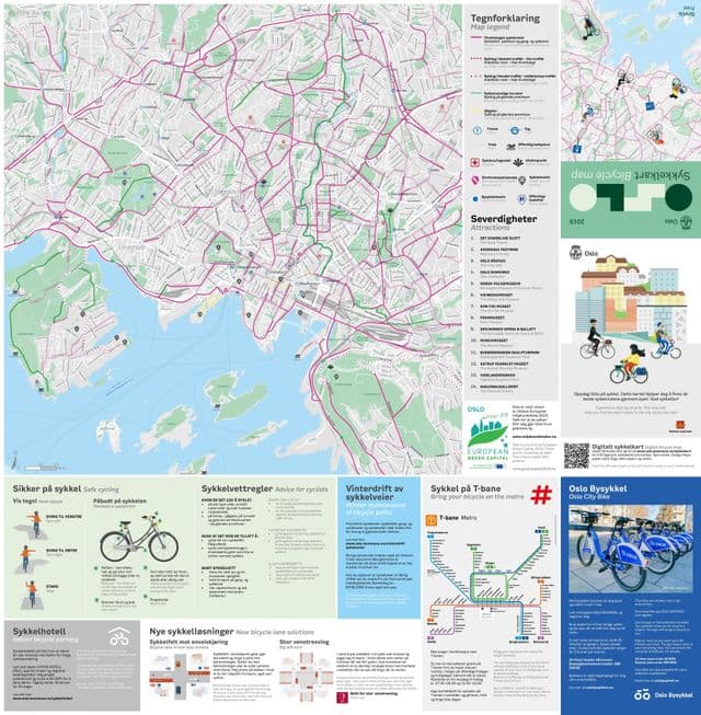 Mappa delle piste ciclabili di Oslo