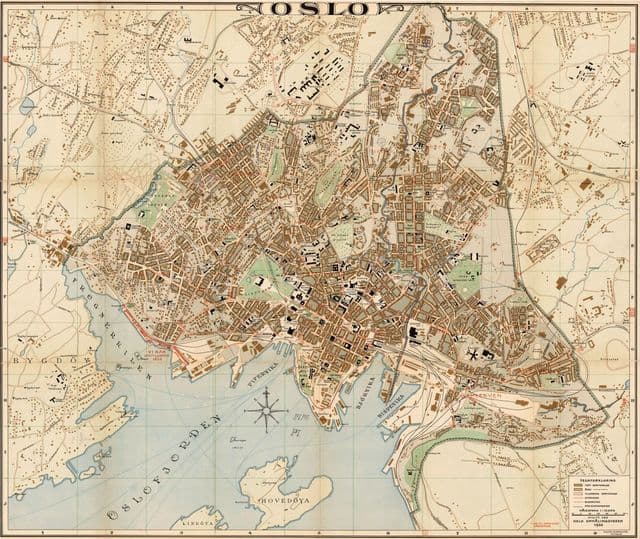 Mappa storica di Oslo