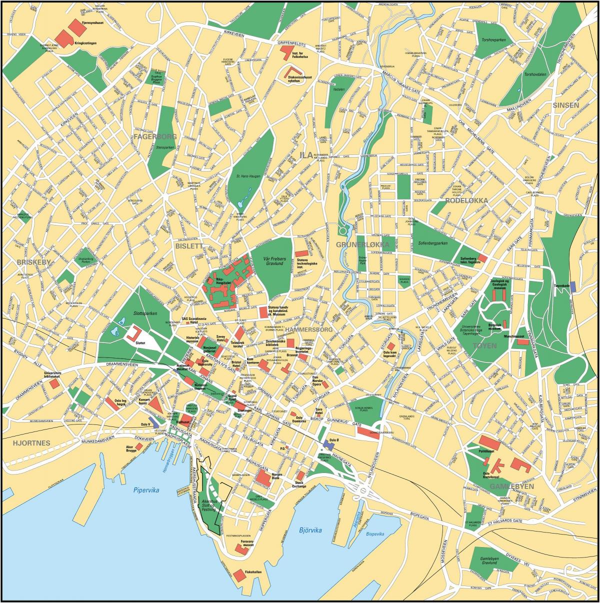 Mappa delle piste ciclabili di Oslo